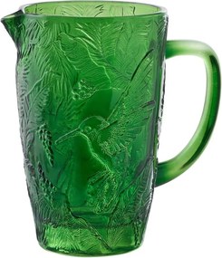 Zelený sklenený džbán s vrúbkami Saint-Émilion - 12*20 cm / 1000 ml