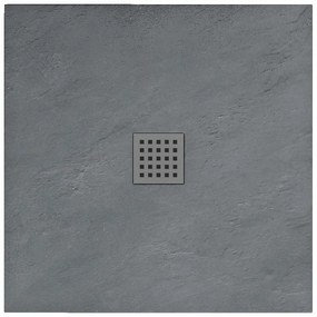 Rea GREY ROCK- Akrylátová sprchová vanička 90 x 90 x 3,5 cm + sifón, šedá, REA-K4585