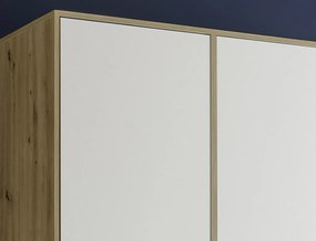 Šatníková skriňa Valencia,155 cm, dub artisan/biela