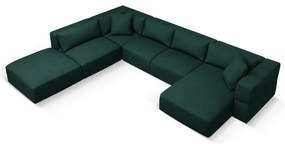Zelená rohová pohovka do "U", ľavý roh Esther - Milo Casa