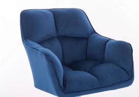 LuxuryForm DESIGN Kreslo AMALFI VELUR na zlatom kríži - modré
