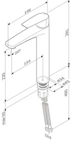 Umývadlová batéria AM.PM Gem FGA92000 vysoká, chróm
