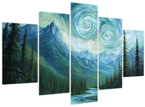 Obraz - Krajina s nádychom Van Gogha (150x105 cm)