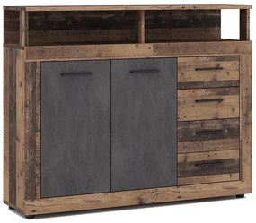 Komoda RUNA tmavohnedá/antracit