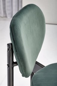 Barová stolička KROBUS — oceľ, látka, zelená