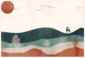 Obraz - Ilustrovaná krajina (90x60 cm)