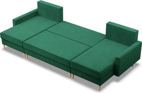 Sedacia súprava BLANK Elegant v tvare U fľaškovo zelená