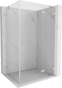 Mexen Lunar, pravostranný výklopný sprchový kút 75 x 90 cm, 8mm číre sklo, oceľový profil, 834-075-090-97-00-P