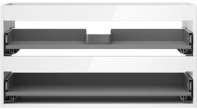 Mexen Box-A, závesná skrinka 90 cm, 2 zásuvky, biela lesklá, 91AX0-0900-470-2-00