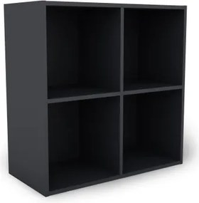 Nástenný regál so 4 priehradkami Jerry, grafit%