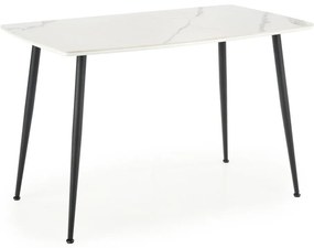 Jedálenský stôl ALARA, dekór biely mramor/čierna