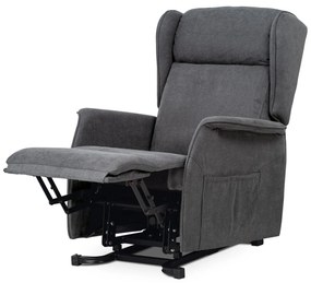 Autronic - TV a relaxačné kreslo "ušiak", elektrické polohovanie, 1 motor 230V/29V, poťah sivá látka - TV-1190 GREY2