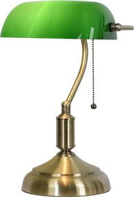 Stolná lampa so zeleným skleneným tienidlom Greenbank - 27 * 17 * 41 cm E27 / max 1 * 60W