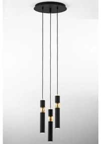 Jupiter 2013 - Luster na lanku ALAS 3xGU10/10W/230V čierna/zlatá