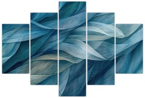 Obraz - Modrobiele vlnky (150x105 cm)