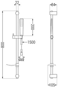 Mexen sprchový set DF72, čierna, 785724582-70