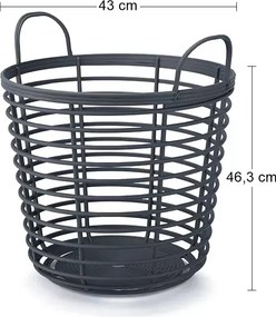Plastový univerzálny kôš s úchytkami IKPIR430 43 cm - antracit