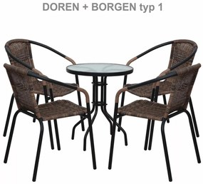 Jedálenský stôl, čierna oceľ/tvrdené sklo, BORGEN TYP 2
