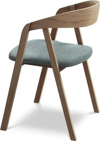 Modré jedálenské kreslo z masívneho dreva Erika – Makamii