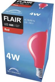 LED žiarovka FLAIR A60 E27 / 4 W červená