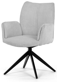 Autronic - Židle jídelní, bílá látka, otočný mechanismus 180°, černý kov - HC-993 WT2 AKCE