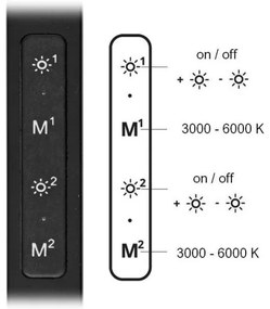 Ecolite LU19WT-CR-LED Stmievateľná stolná lampa SPACE LED/8W + LED/11W/230V čierna