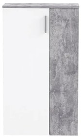 Botník ETON – biela/šedá, betónový vzhľad