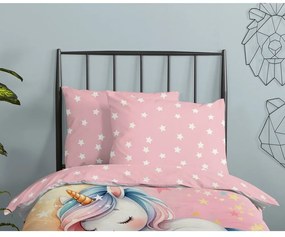 Ružové bavlnené detské obliečky na jednolôžko 140x200 cm Molly – Good Morning