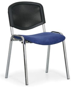 Konferenčná stolička Viva Mesh - chrómované nohy, modrá / čierna
