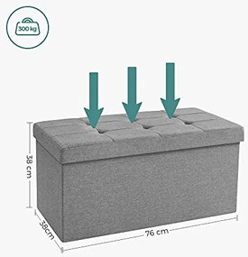 Taburetka s úložným priestorom, 38x76x38cm