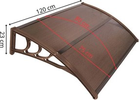 SPRINGOS Strecha, prístrešok na vchodové, balkónové a terasové dvere 120×80 cm – hnedá HA7473