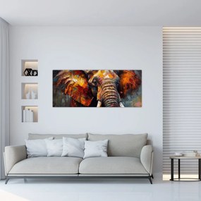Obraz - Maľba slona (120x50 cm)