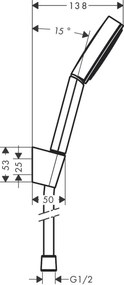 Hansgrohe Pulsify S, súprava so sprchovým držiakom 105 1jet so sprchovou hadicou 1250 mm, matná biela, HAN-24301700