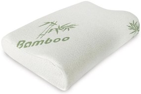 Ergonomický vankúš 60x40 z pamäťovej peny – bambusový poťah, prateľný, hypoalergénny
