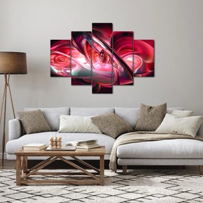 Obraz červených fraktálov (150x105 cm)