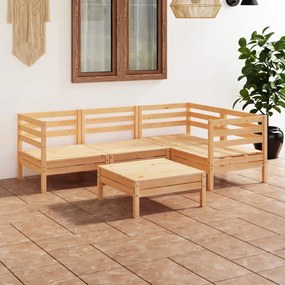 5-dielna záhradná sedacia súprava masívne borovicové drevo