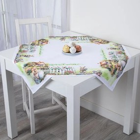 Stredový obrus s potlačou ZAJAČIKOVIA V ZÁHRADE 85 x 85 cm