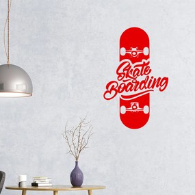 Veselá Stena Samolepka Skate Farba: červená, Veľkosť: 40 x 25 cm