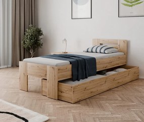 Posteľ Osaka 80x200 cm, dub artisan