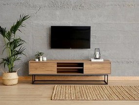 TV stolík/skrinka Ponake 2 (orech + čierna). Akcia -18%. Vlastná spoľahlivá doprava až k Vám domov. 1095378
