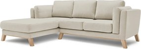 Béžová rohová pohovka Bobochic Paris Seattle, ľavý roh