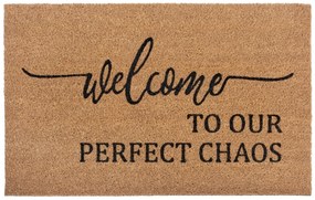 Rohožka Welcome to our perfect chaos 105702 – na von aj na doma, 45x70, hnedá, chodba / predsieň, Hanse Home