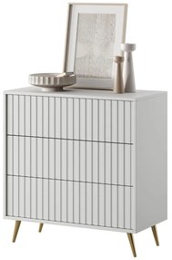 Komoda Biel B6  (biela + zlatá). Vlastná spoľahlivá doprava až k Vám domov. 1099299