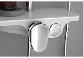 Aqualine - Sprchová súprava s batériou lesklý chróm/biela