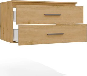 Závěsná skříňka s deskou a umyvadlem Nel 2S 80 cm dub Artisan