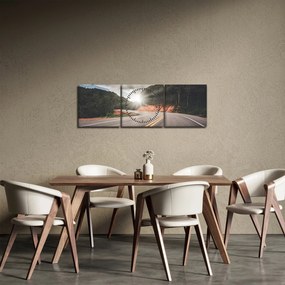 Obraz - Cesta štart (s hodinami) (90x30 cm)