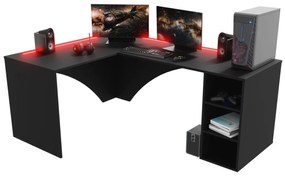 Rohový pc stôl Carbon (čierna) (L) (s RGB osvetlením). Akcia -20%. Vlastná spoľahlivá doprava až k Vám domov. 1054965