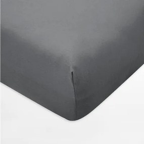 Prestieradlo z džerseja s gumičkou v tmavosivej farbe IVETTE 90x200 cm
