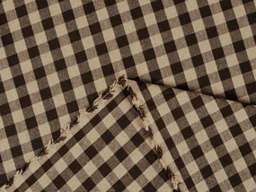 Biante Bavlnený behúň na stôl Olivia OL-019 Hnedo-béžová kocka malá 35x160 cm