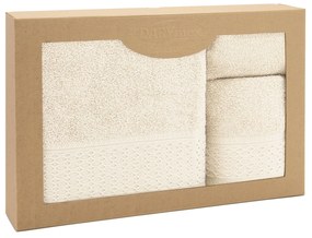BAVLNENÉ UTERÁKY SOLANO SADA 1 KS 30X50 CM, 1 KS 50X90 CM, 1 KS 70X140 CM KRÉMOVÁ